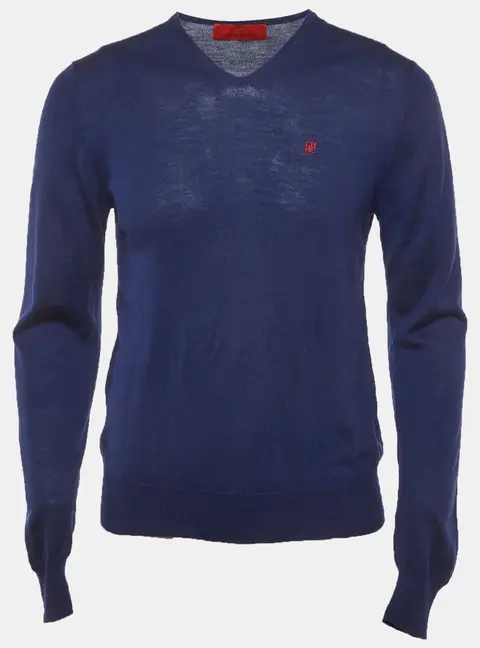 CH Carolina Herrera Blue Rib Knit Sweater S