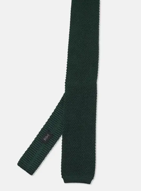 CH Carolina Herrera Bottle Green Silk Knit Tie