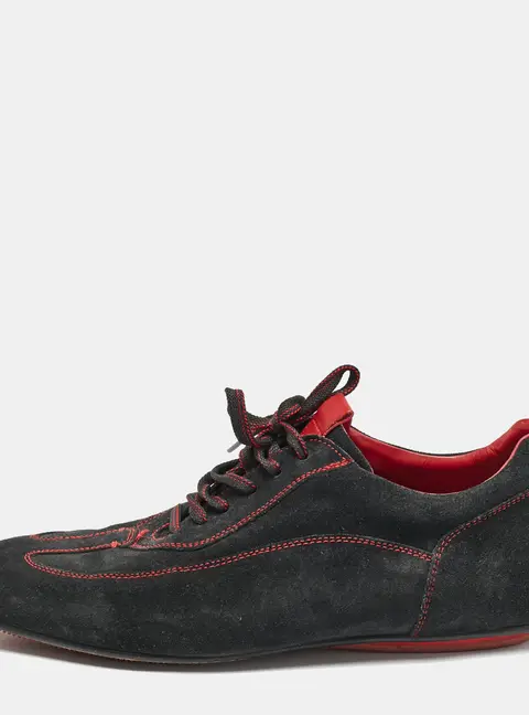 CH Carolina Herrera Black Suede Low Top Sneakers Size 43
