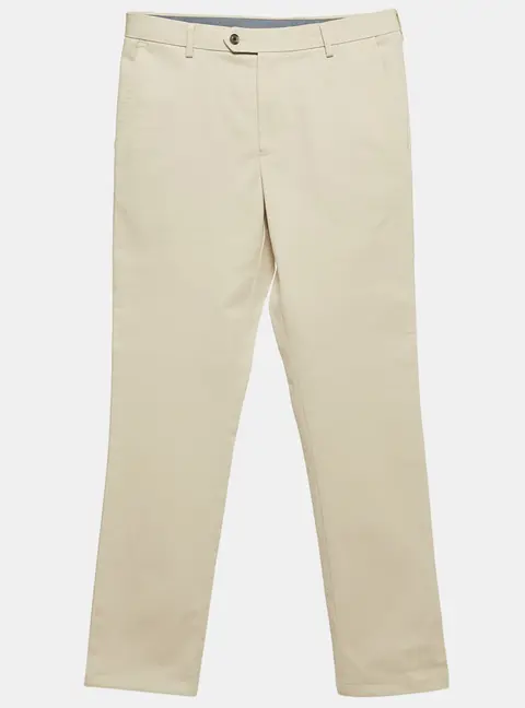 Charles Tyrwhitt Beige Gabardine Extra Slim Fit Trousers S