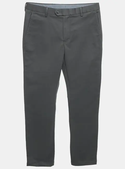 Charles Tyrwhitt Dark Grey Gabardine Cotton Extra Slim Trousers S