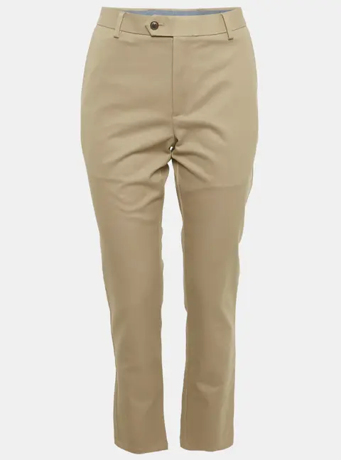 Charles Tyrwhitt Dark Beige Cotton Gabardine Extra Slim Fit Trousers S