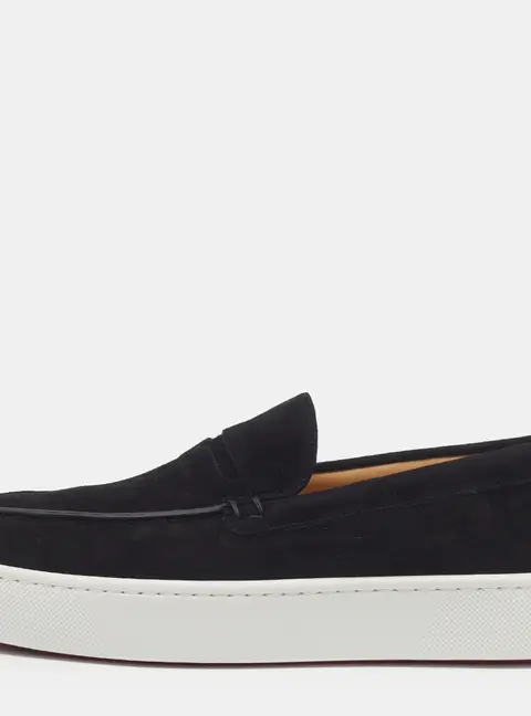 Christian Louboutin Paqueboat Size 43 Black Suede Slip On Sneakers