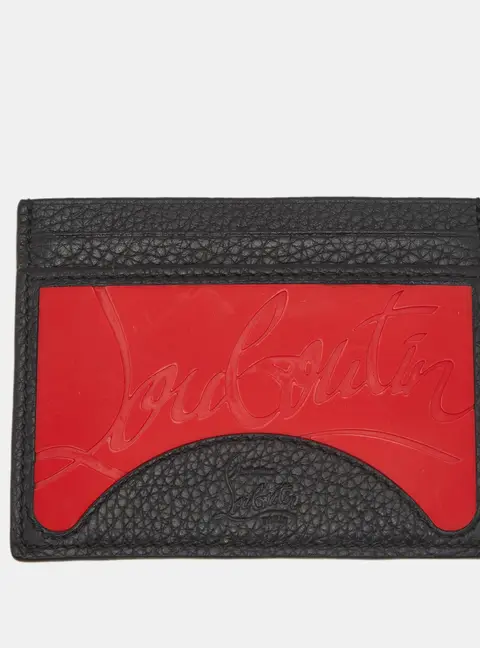 Christian Louboutin M Kios Loubi Black Leather Card Holder