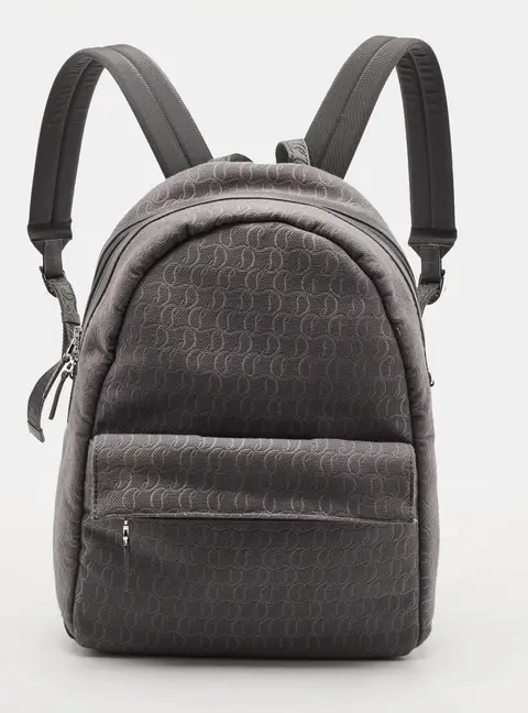 Christian Louboutin Zip n Flap Grey Monogram Jacquard Backpack