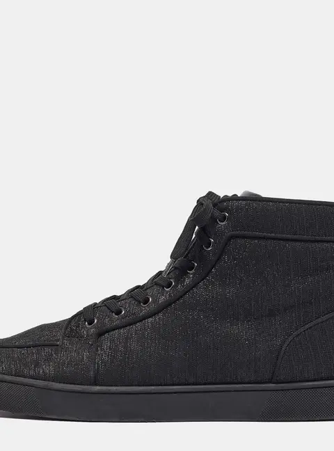 Christian Louboutin Black Canvas Rantus Orlato High Top Sneakers Size 46