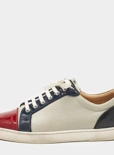Christian Louboutin Louis Junior Size 42.5 Multicolor Leather and Patent Leather Low Top Sneakers