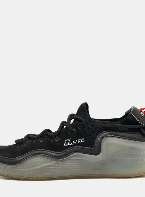 Christian Louboutin Black Suede and Leather Arpoador Sneakers Size 40