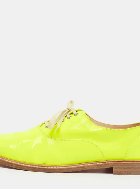 Christian Louboutin Fred Size 41 Neon Yellow Patent Leather Oxfords
