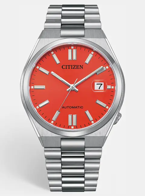 Citizen x Pantone Tsuyosa NJ0158-89W Blazing Red Dial Stainless Steel Men's Wristwatch 40mm