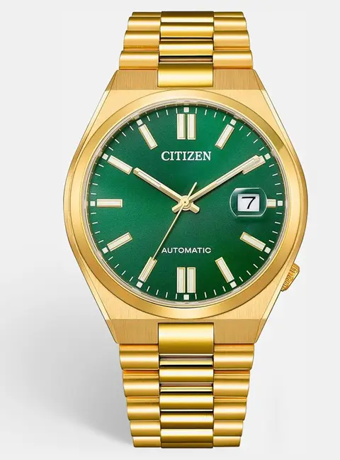 Citizen Tsuyosa NJ0152-51X Green Dial Gold Plated Stainless Steel Men's Wristwatch 40 mm