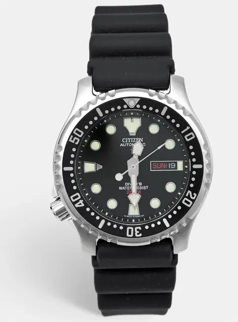 Citizen Promaster NY0040-09EE Black Dial Stainless Steel Rubber Men's Wristwatch 42 mm