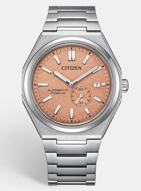 Citizen Zenshin NJ0180-80Z Salmon Dial Duratect / Super Titanium Men's Wristwatch 40.50 mm