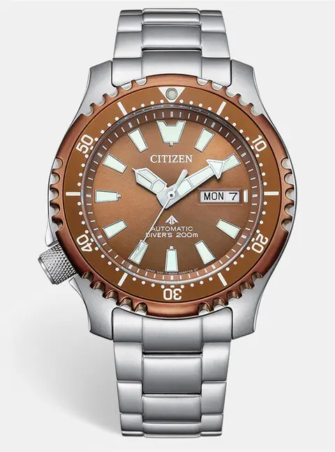 Citizen Limited Edition Promaster Marine NY0164-65X Copper Color Dial Two Tone Stainless Steel Men's Wristwatch 42 mm