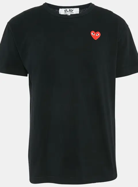 Comme des Garcons Play Black Heart Applique Cotton Jersey T-Shirt XL