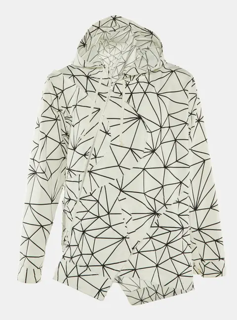 Comme des Garcons Homme Plus White Geometric Crepe Jacket M