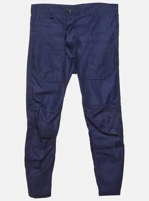 Comme des Gar&ccedil;ons Shirt Navy Blue Cotton Tapered Trousers S