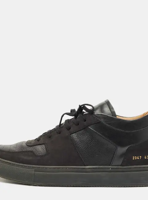 Common Projects Achilles Size 43 Black Leather and Nubuck Leather High Top Sneakers