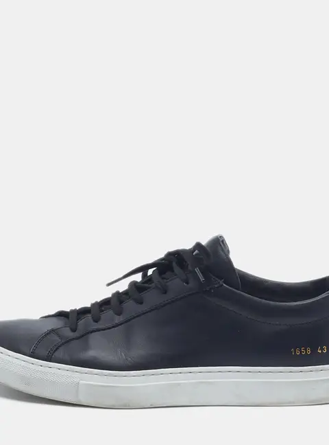 Common Projects Achilles Size 43 Black Leather Low Top Sneakers