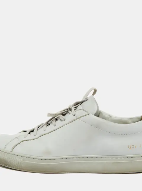 Common Projects Achilles Size 45 Grey Leather Lace Up Sneakers