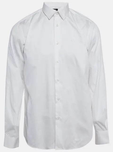 Class by Roberto Cavalli White Cotton Long Sleeve Shirt XXL