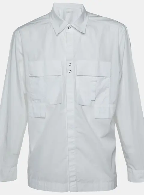 Craig Green White Textured Cotton Pocket Detail Shirt XL