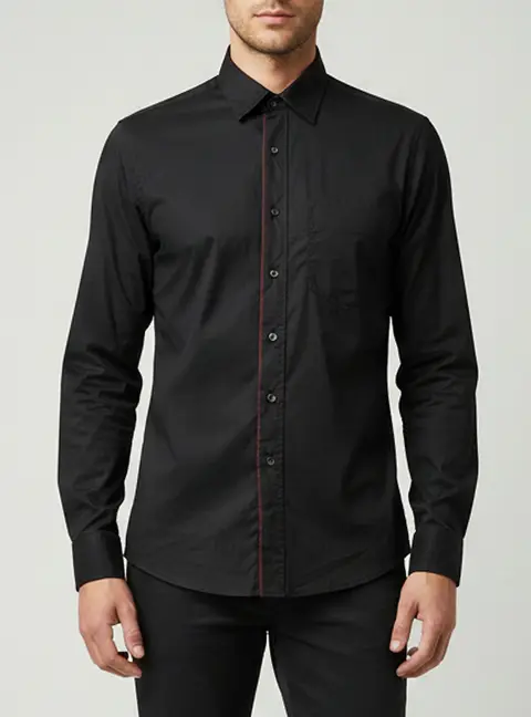 D&G Black Embroidered Logo Cotton Slim Fit Shirt M