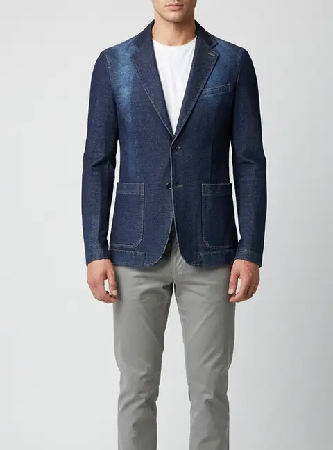 D&G Blue Denim Single Breasted Slim Fit Blazer S