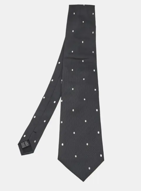 D&G Grey Patterned Silk Traditional Tie