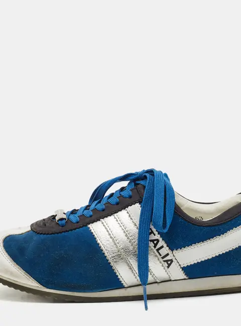 D&G Size 40.5 Tricolor Leather and Suede Lace Up Sneakers