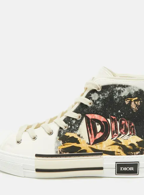 Dior B23 AsteroDior Size 44 Multicolor Printed Canvas High Top Sneakers