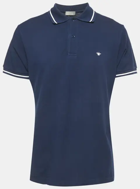 Dior Homme Blue Pique Polo T-Shirt XXL