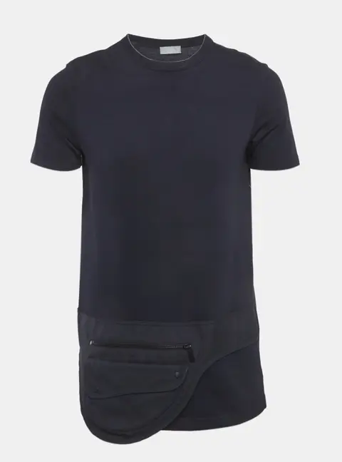 Dior Homme Blue Jersey Pocket Detail T-Shirt S