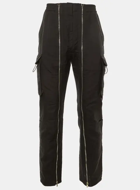 Dior Homme X Cactus Jack Black Cotton Zip Detail Cargo Pants S