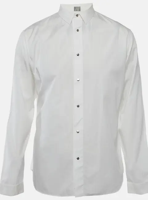 Dior Homme White Cotton Long Sleeve Shirt XL