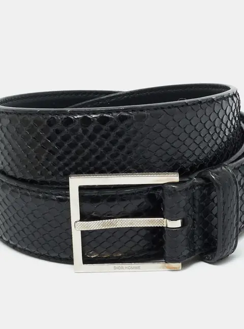 Dior Homme Buckle 95CM Belt Black Snakeskin