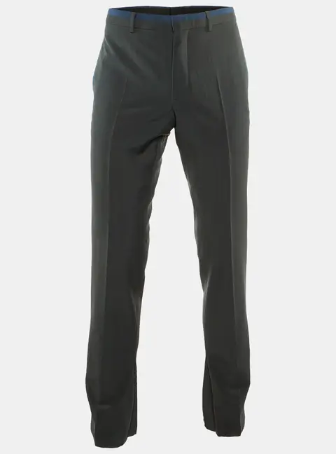 Dior Homme Grey Wool Contrast Detail Pants M