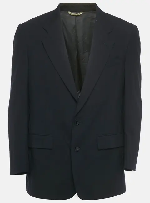 Christian Dior Monsieur Vintage Navy Blue Wool Single Breasted Blazer L