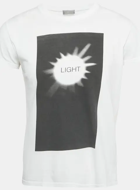 Dior Homme White Printed Cotton T-Shirt XS
