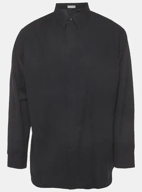 Dior Homme Black Oblique Cotton Button Up Shirt 4XL