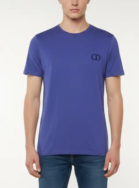 Dior Homme Purple CD Embroidered Jersey Crewneck T-Shirt L