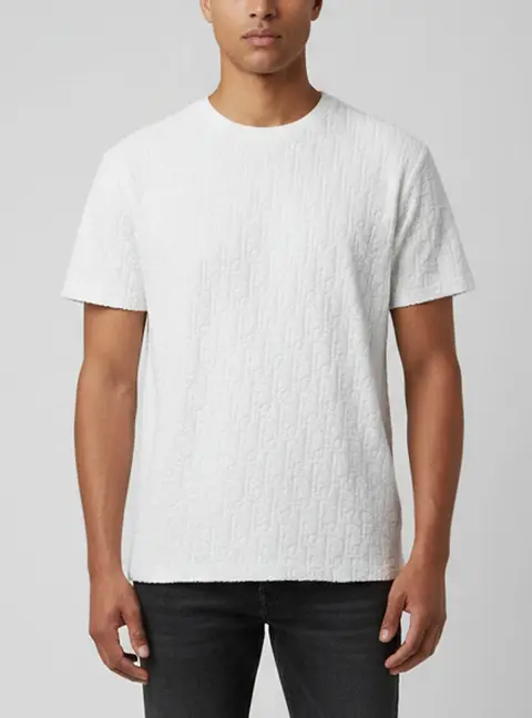 Dior Homme White Oblique Terry Knit T-Shirt S