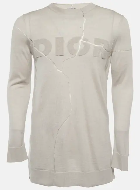 Dior Homme Grey Wool Blend Crewneck Sweatshirt XS