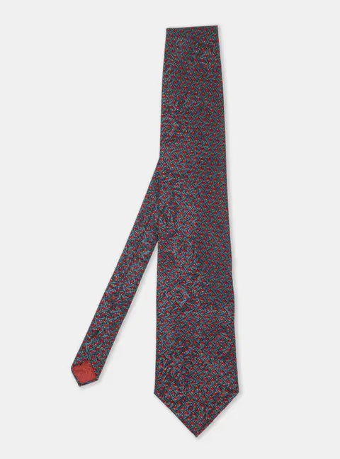 Dior Multicolor Woven Printed Silk Tie