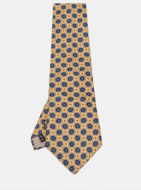 Dior Multicolor Vintage Printed Silk Traditional Tie