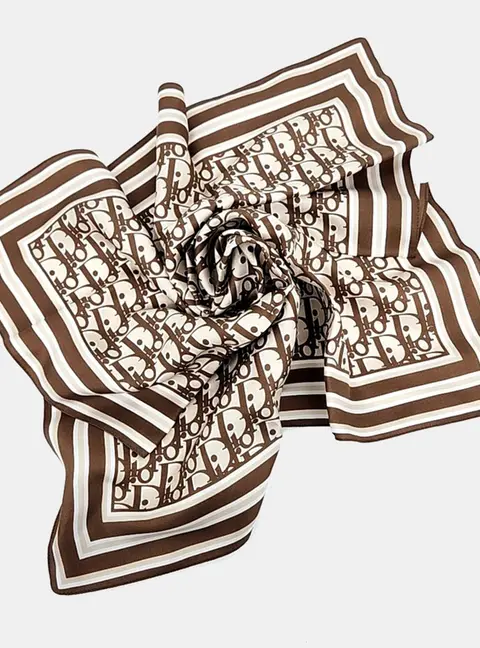 Dior silk scarf + scarf ring
