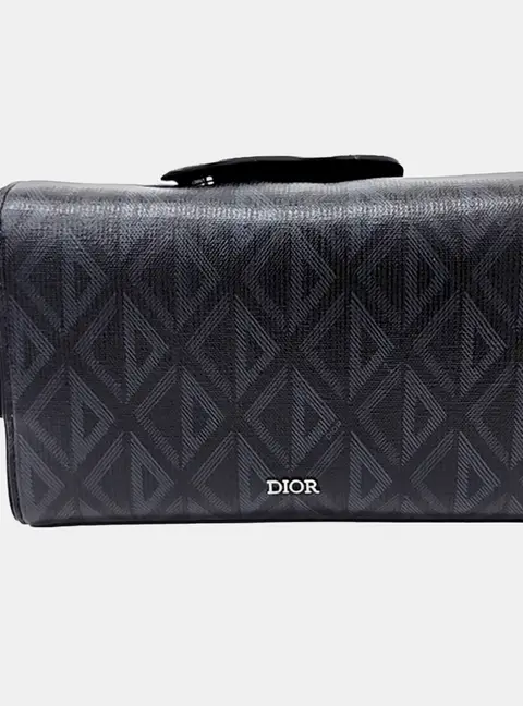 Dior Black Coated canvas Ringo Toiletry bag