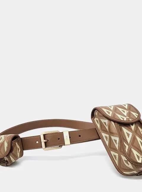 Dior CD Diamond Brown Coated Canvas Men's Belt Bag