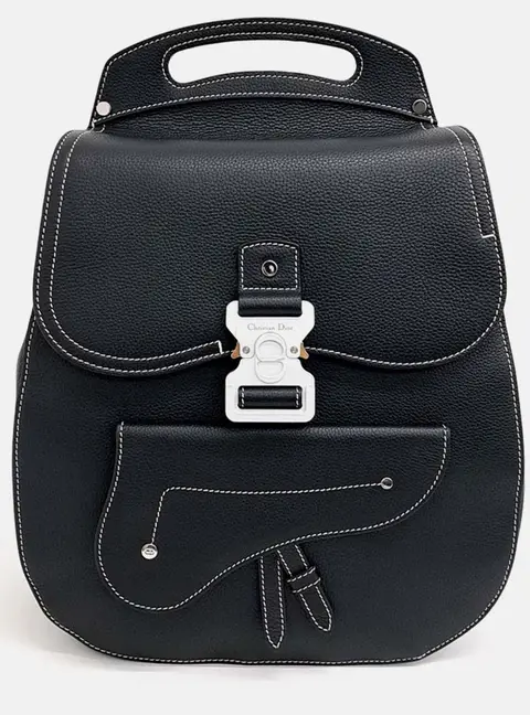Dior Homme Gallop Black Grained Calfskin Leather Backpack Bag