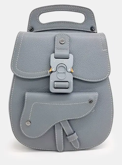 Dior Homme Gallop Mini Blue Grained Calfskin Leather Top Handle Bag